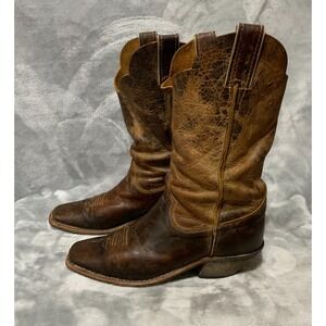 Justin Womens Boots 9B Brown BRL122 Shawnee 11" Bent Rail Leather Distressed USA